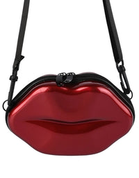 Fancy Lips Designed Plastic Hand Bag For Girls - Maroon
