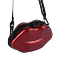 Fancy Lips Designed Plastic Hand Bag For Girls - Maroon