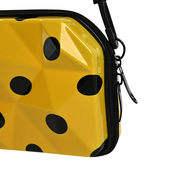 Fancy Polka Dots 3D Plastic Pouch For Girls - Yellow