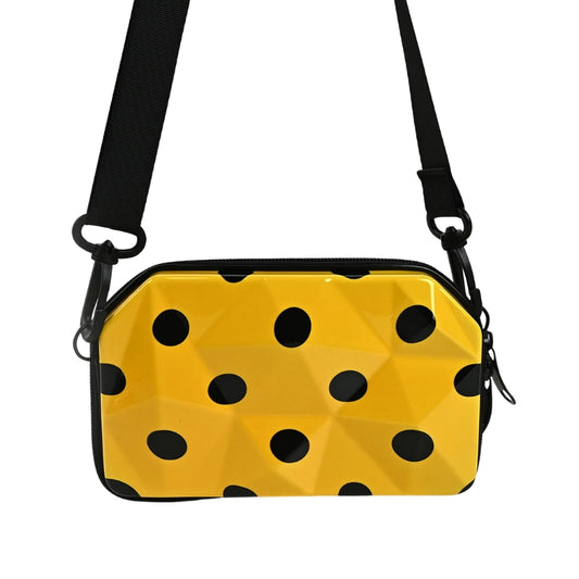 Fancy Polka Dots 3D Plastic Pouch For Girls - Yellow