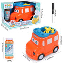 Bubble Blowing School Bus Toy With 120ml Bubble Solution Bottle For Kids