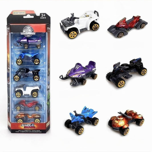 Alloy Racing Diecast Car Set For Kids - Pack Of 6