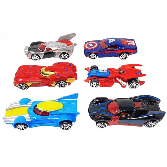 Avengers Diecast Car Set With Advanced Less Friction Tyres - Pack Of 6