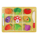 Wooden Puzzle Food Cutting Toy With Marker For Kids