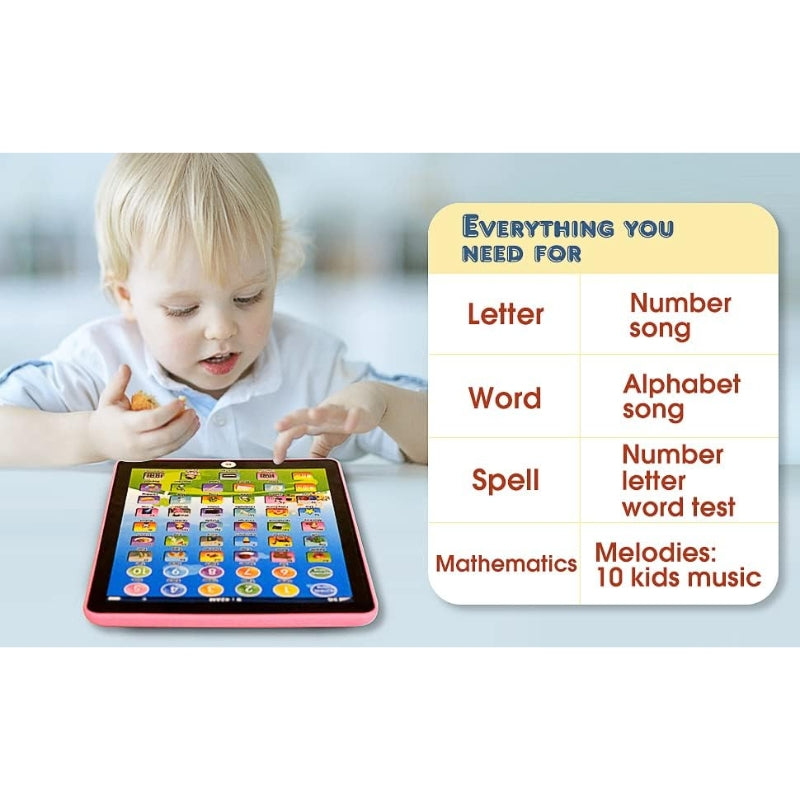 Early Education Touch Screen Tablet With 6 Games, Music, Words, Letters, Alphabet For Kids