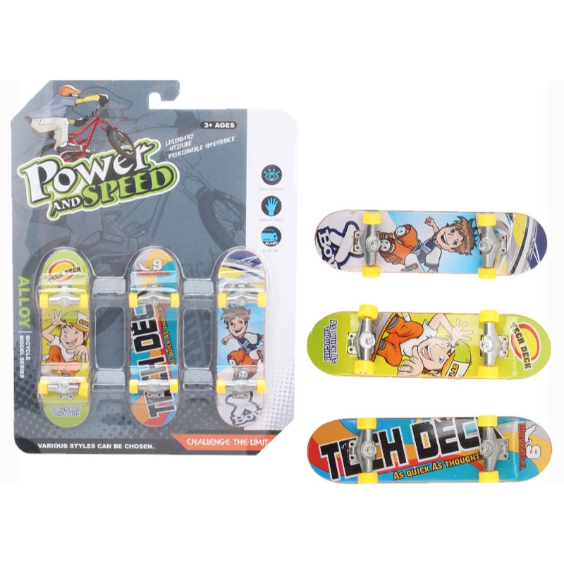 Power And Speed Mini Finger Skateboard Toy For Kids - Pack Of 3