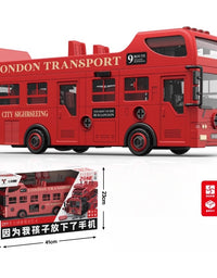 DIY Disassembly & Assembly London Transport Friction Bus Toy With Door Opening For Kids
