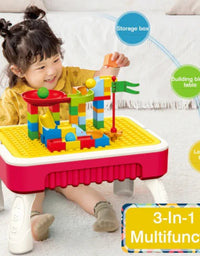 3 In 1 Multifuntional Building Blocks Table For Kids
