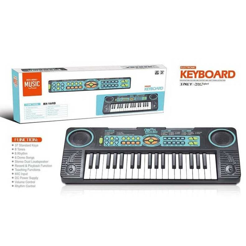 Electronic Musical Keyboard Toy With Mic And USB Line For Kids - 37 Keys