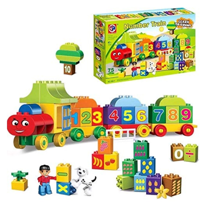 Number Train Building Blocks Toy Set For Kids - 75 Pcs