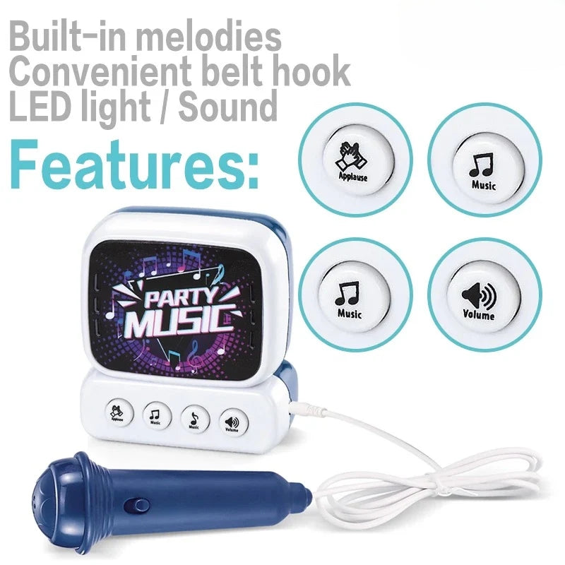 Party Music Sound Box Toy With Mic & LED Lights