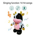 Plastic Flashing Dancing Robot Cow Toy Singing & Light-Up Christmas Gift for Kids