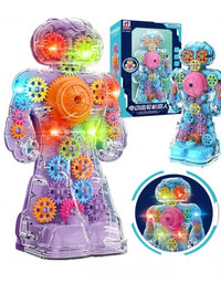 Electric Gear Robot Musical Toy With Multiple Lights For Kids
