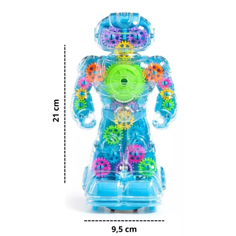 Electric Gear Robot Musical Toy With Multiple Lights For Kids