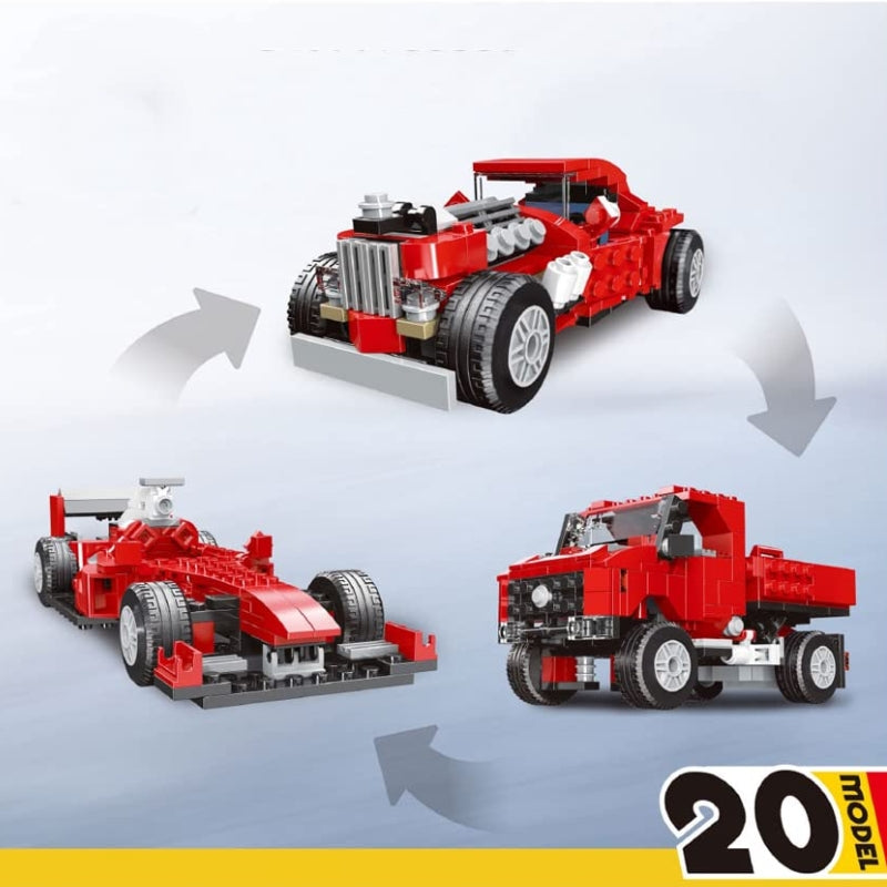 Decool Multificence 20 Vehicle Models Building Blocks Set Toy For Kids - 278 Pcs (31010)