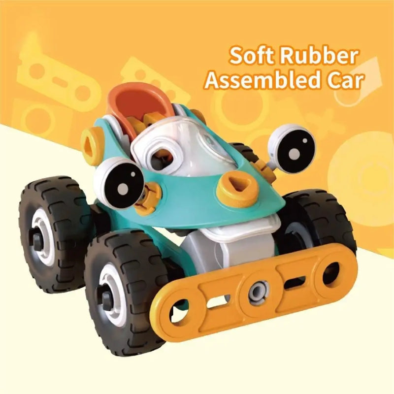 DIY Soft Rubber Building Puzzle Car Toy Set For Kids - 41 Pcs