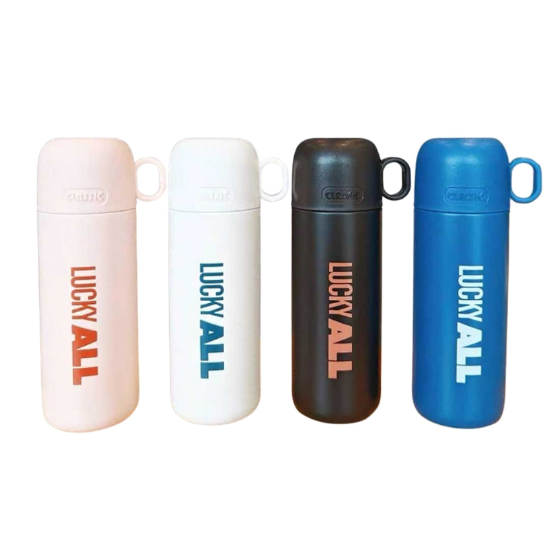 Lucky All Metal Water Bottle With Cup (7233)