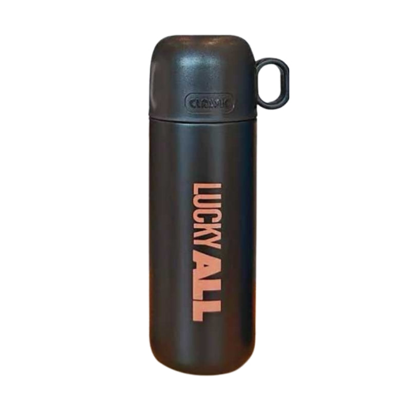 Lucky All Metal Water Bottle With Cup (7233)