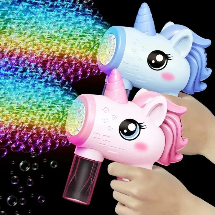 Unicorn Bubble Gun Machine – Cute Bubble Blower Toy for Kids