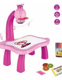 Barbie LED Projector Drawing Board Desk Educational Playset For Kids
