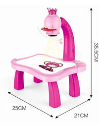 Barbie LED Projector Drawing Board Desk Educational Playset For Kids
