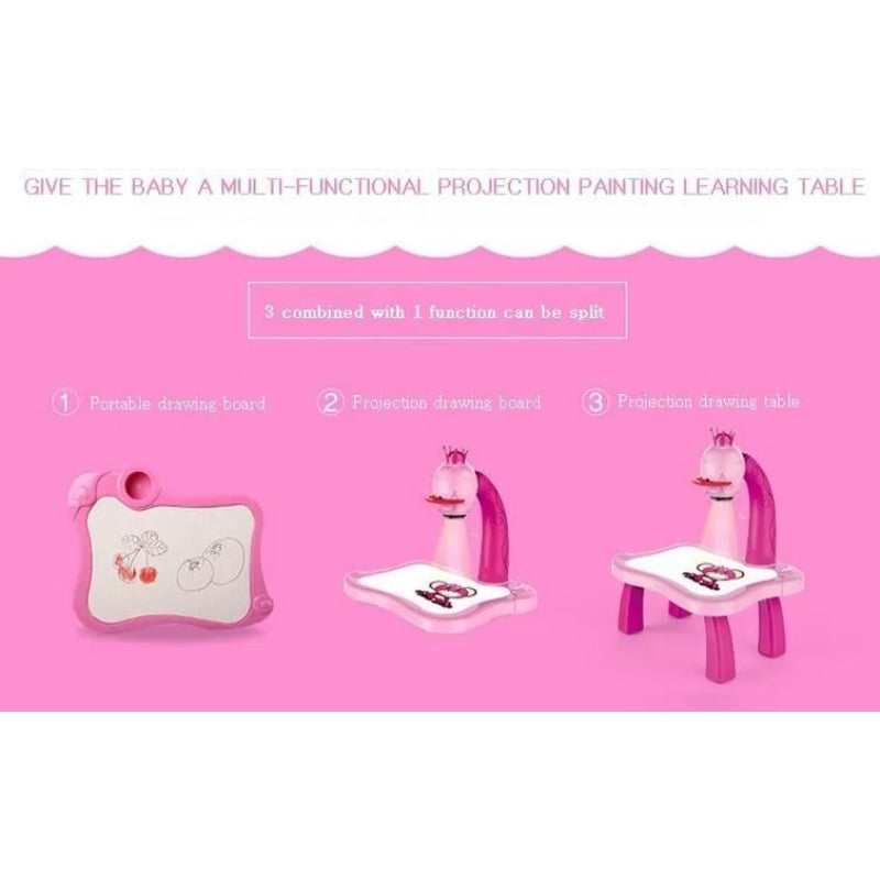 Barbie LED Projector Drawing Board Desk Educational Playset For Kids