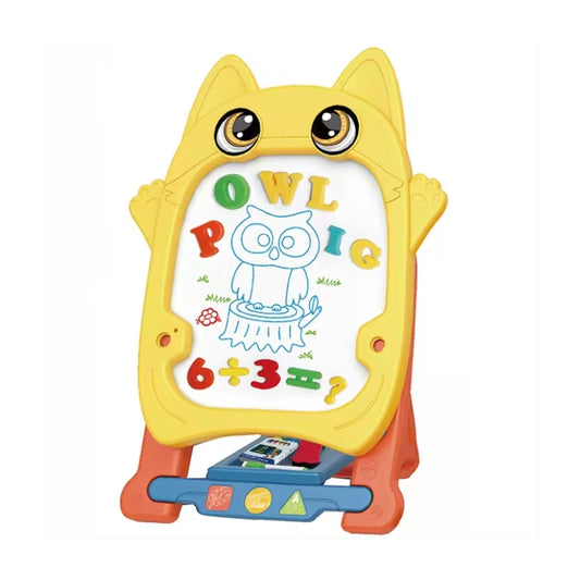 Owl Dual Sided Magnetic Drawing Board With Magnetic Alphabets For Kids