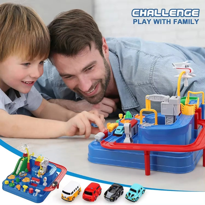 Adventurous Car Racing Track Playset With Multiple Obstacles For Kids (Deal)