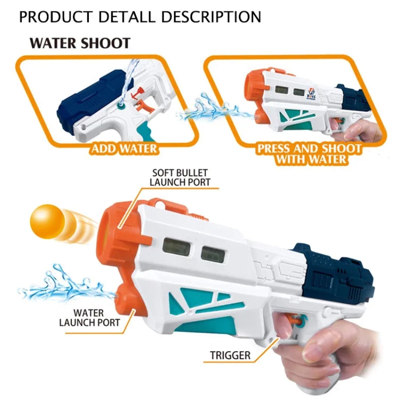 2 In 1 Soft Ball And Water Gun Toy For Kids