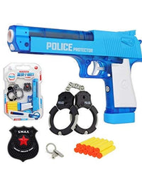 Police 2 In 1 Dart And Water Gun Toy With Police Badge And Hand Cuffs For Kids
