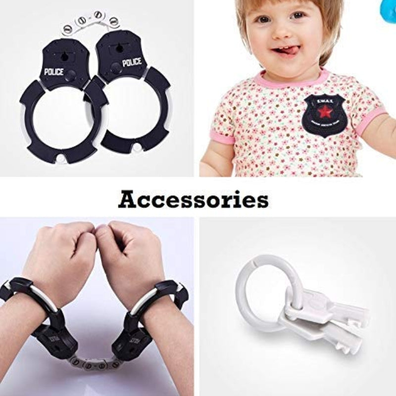 Police 2 In 1 Dart And Water Gun Toy With Police Badge And Hand Cuffs For Kids