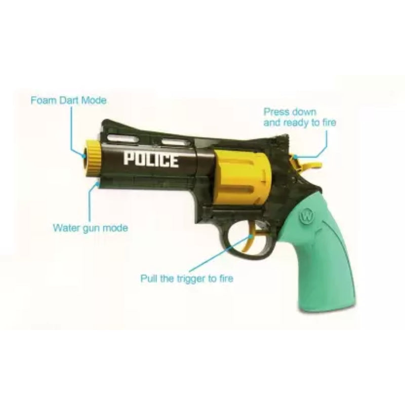 Soldier 2 In 1 Dart And Water Revolver Gun Toy For Kids