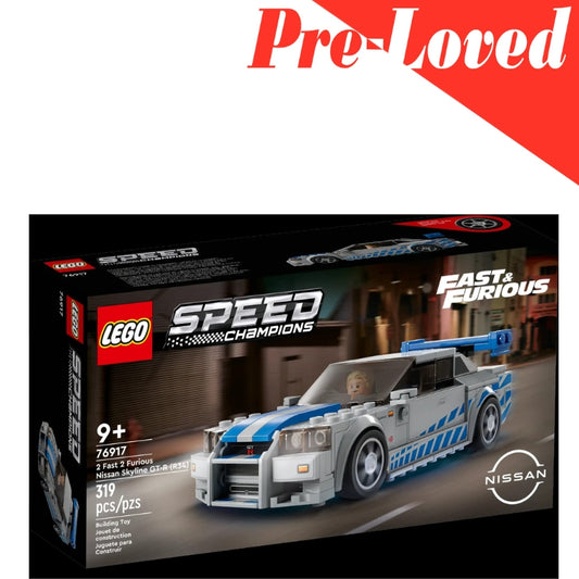 Pre-Loved LEGO Speed Champions 2 Fast 2 Furious Nissan Skyline GT-R (R34) (76917) - 319 Pcs