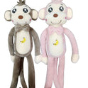 Cute Long-Legged Hanging Monkey Plush Toy with Bowtie & Banana Embroidery (45 CM)