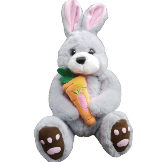 Adorable Long-Eared Bunny Rabbit Plush Toy with Cute Overall Outfits
