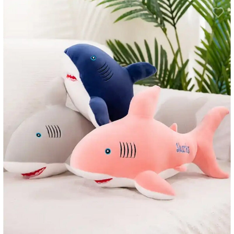 Cute Ocean Shark Plush Toy with Soft Fins & Embroidered Details(60 CM)