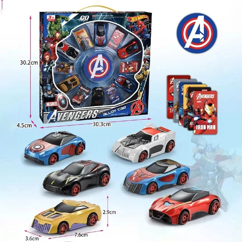 Avengers Alloy Car Toy Set For Kids - 12 Pcs