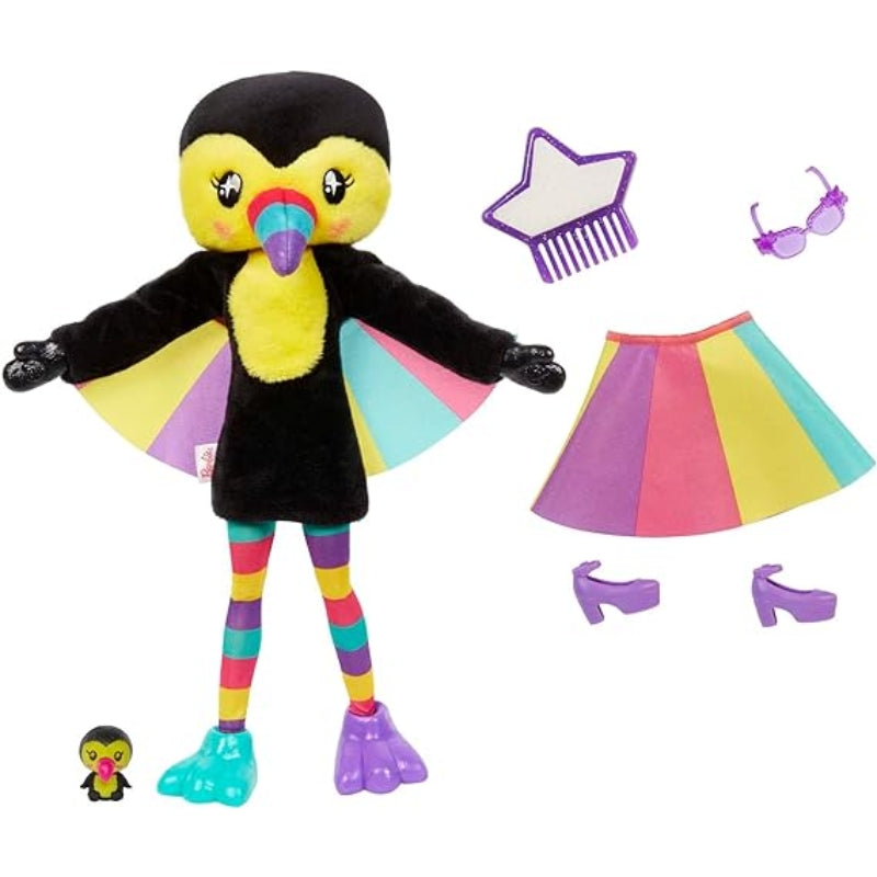 Barbie Cutie Reveal Doll With Toucan Plush Costume And 10 Surprises
