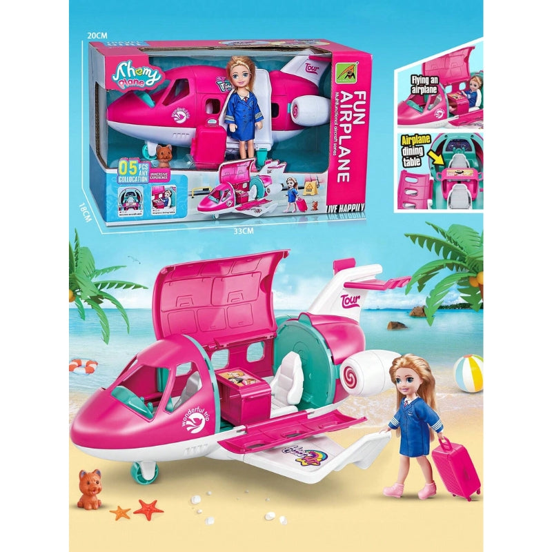 Fashion Doll Airplane Accessories Dream Vehicle Trip Pilot Set