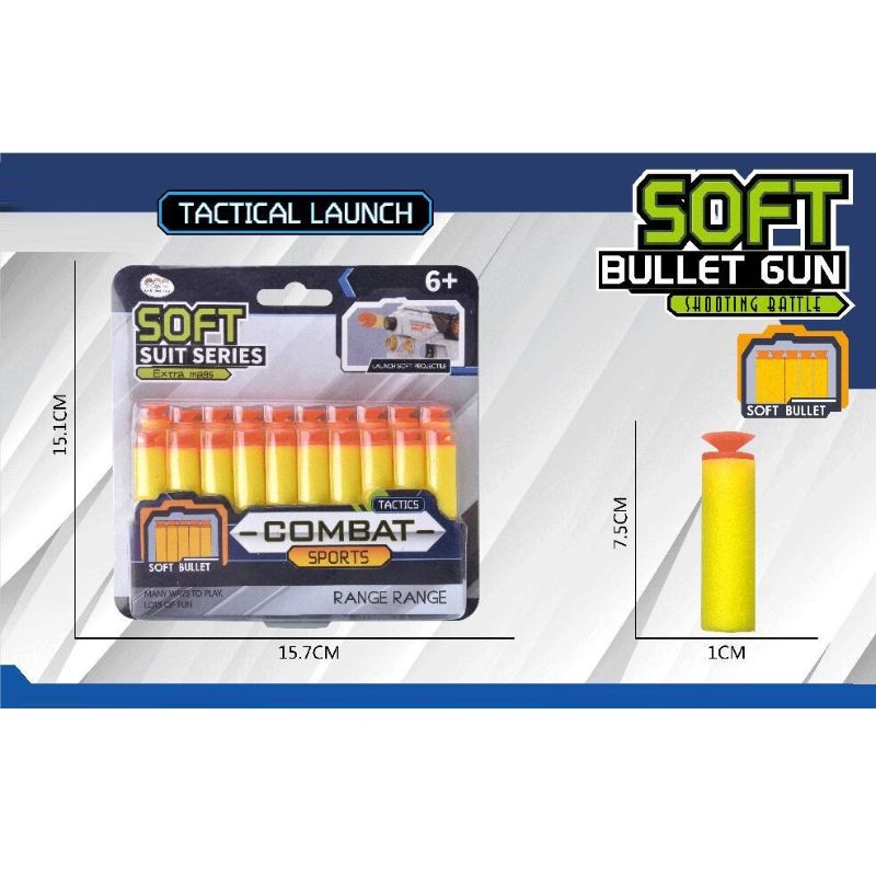 Combat Sports Soft Bullet Gun Pack of 20