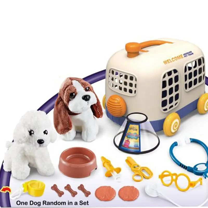 Plush dogs with Pet bus cages Medical Appliances and Pet