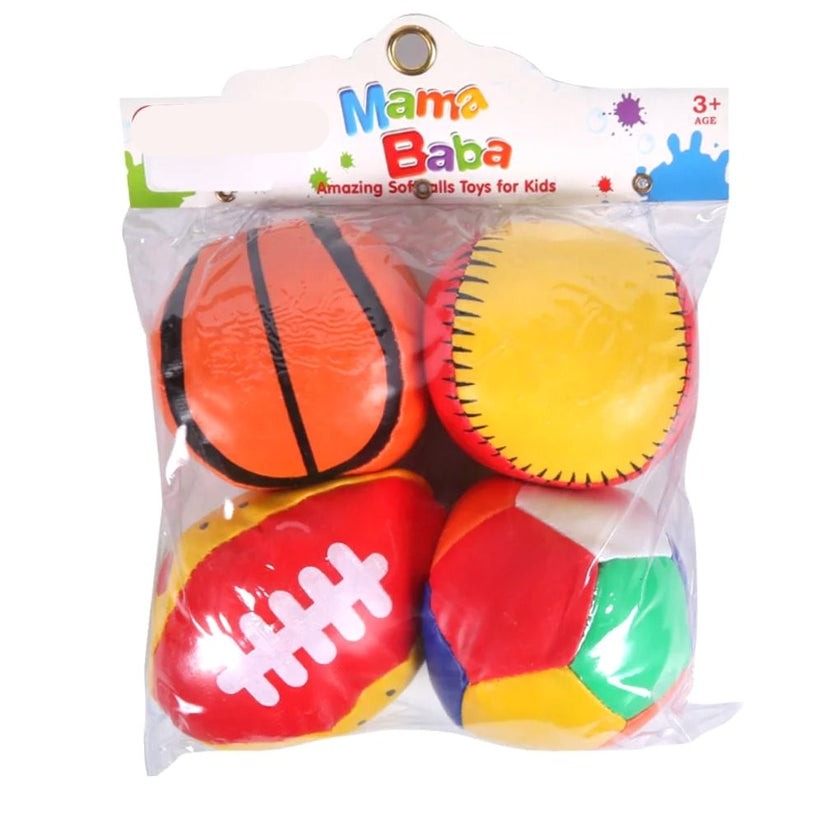 4-Piece Baby Soft Stuffed Toy Ball Set – Perfect Training Exercise Balls for Kids