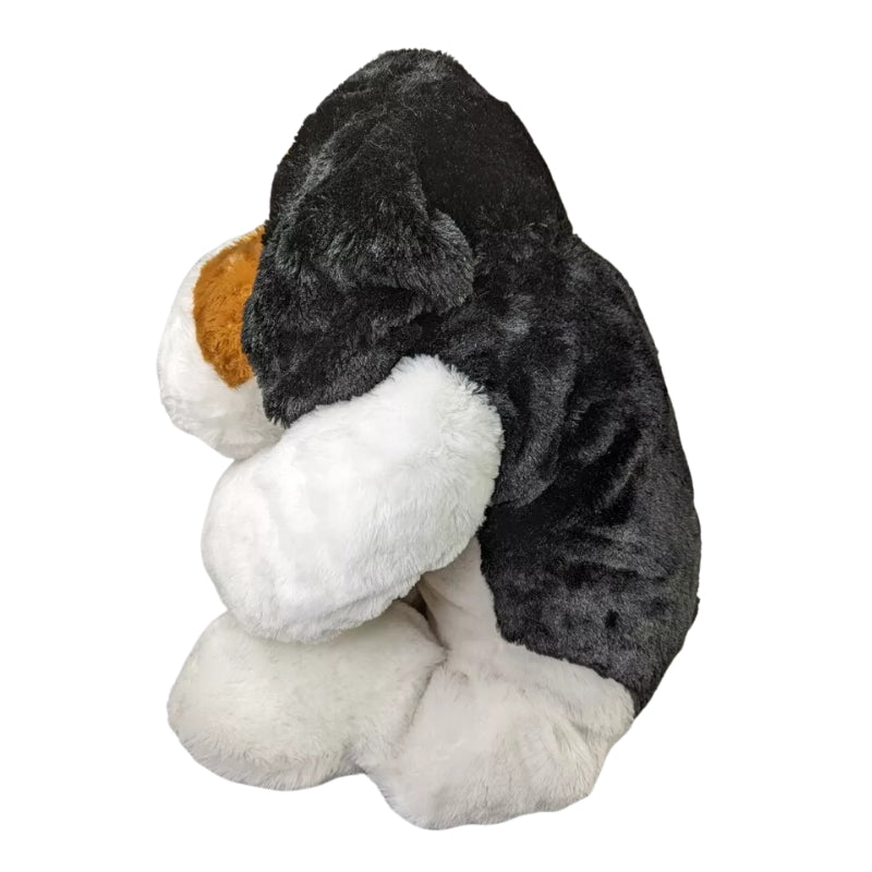 Cute Dog Sleepy Eyes Plush Toy Black White Brown 68x41Cm Premium Pre-loved