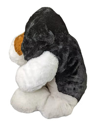 Cute Dog Sleepy Eyes Plush Toy Black White Brown 68x41Cm Premium Pre-loved
