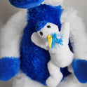 Goffa Unicorn Mama & Baby Plush Toy Blue & White 78x27Cm Premium Pre-loved