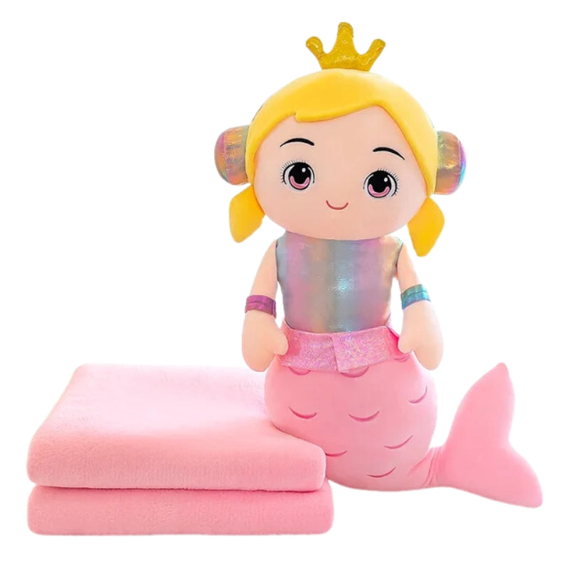 Soft Mermaid Doll With Comfortable Blanket For Kids