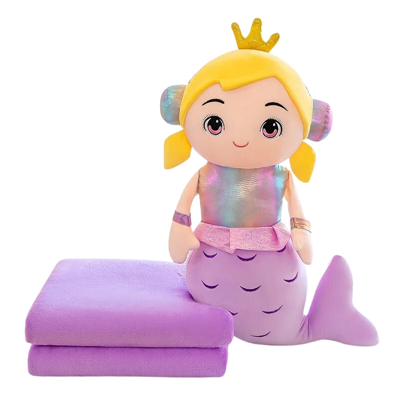 Soft Mermaid Doll With Comfortable Blanket For Kids