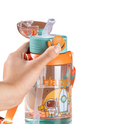 Space Transparent Water Bottle With Soft Silicon Slipper For Kids