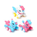 Cute Unicorn Inertia Powered Car Toy For Kids - Assorted