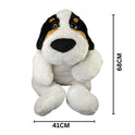 Cute Dog Sleepy Eyes Plush Toy Black White Brown 68x41Cm Premium Pre-loved